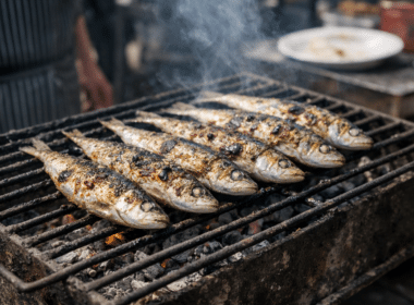 Sardinhas Assadas sur barbecue